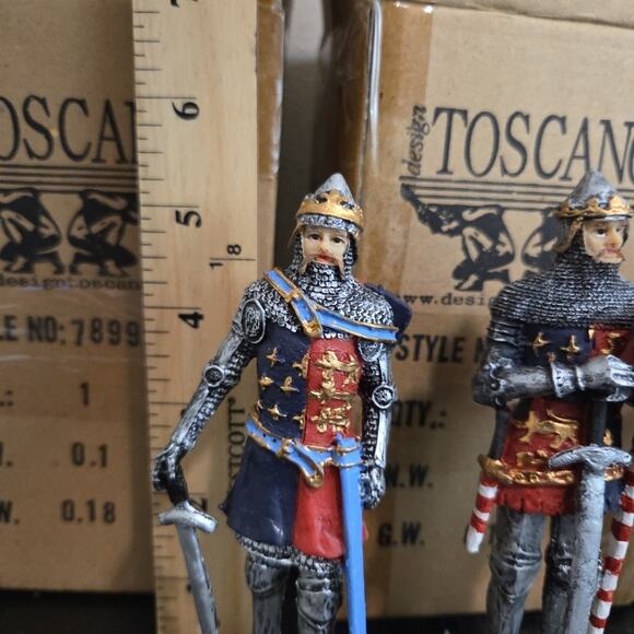 Three Toscano Early Knights of England Figurines Statue - Picture 2 of 10
